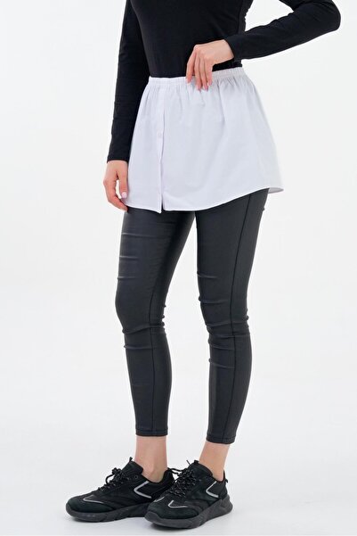 Saade Women's Elastic Waist Buttoned Skirt Extender Poplin Underwear - Functional Use