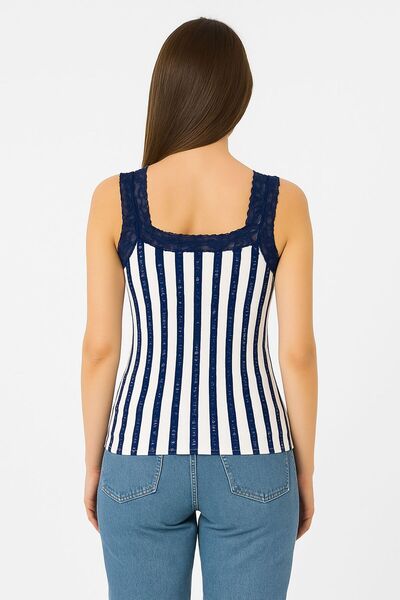 MİSSEMMA Women's Oversized Sports Blouse with Straps and Lace