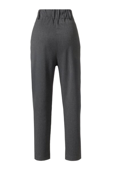 FACETTE Women's Anthracite High Waist Carrot Trousers