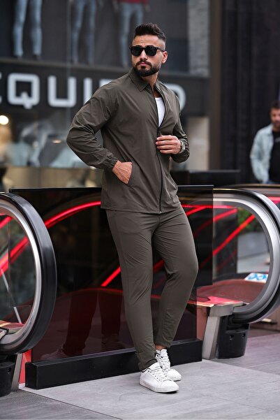 comstar Muška košulja sa rajsferšlusom Osnovni trenerka kaki dvostruki set