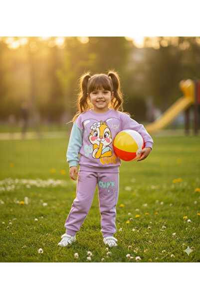 çıtır betüş 2-7 Years Old Teddy Bear Chip & Dale Patterned Children's Tracksuit Set | Transitional