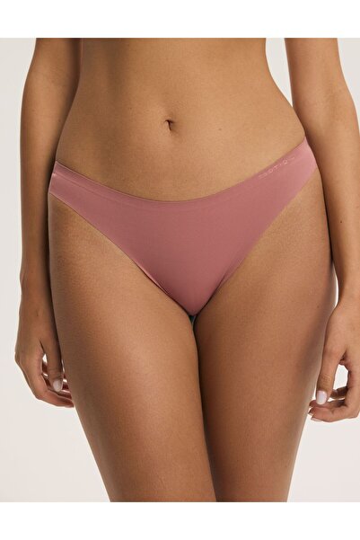 ESOTIQ Chiloți tanga pentru femei, set de 2 buc., talie normală, invizibilă, cu perle |