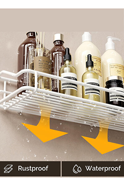 X SPRING Metal Wall-Mounted Storage Basket with Hooks for Kitchen Sink Drainage / Bathroom Vanity Organizer