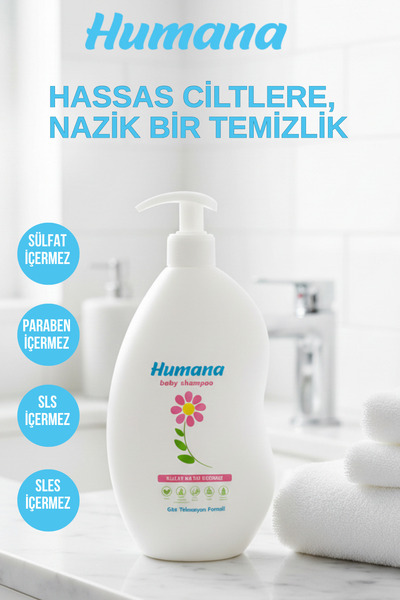 Humana Baby Göz Yakmayan Formül Nemlendirici Etkili Bebek Şampuanı 700ml