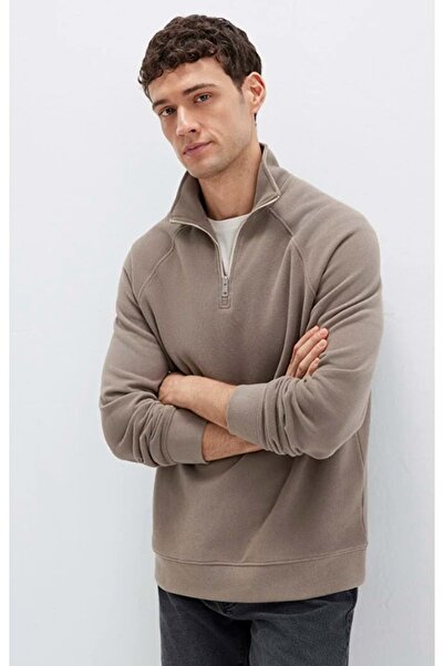 Mavi 0S10483-70380 Half Zipper Sweatshirt Beige
