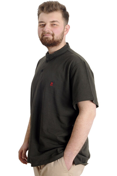 ModeXL Mode Xl Large Size Men's T-shirt Prevailing Collar Md Logo 22326 Khaki