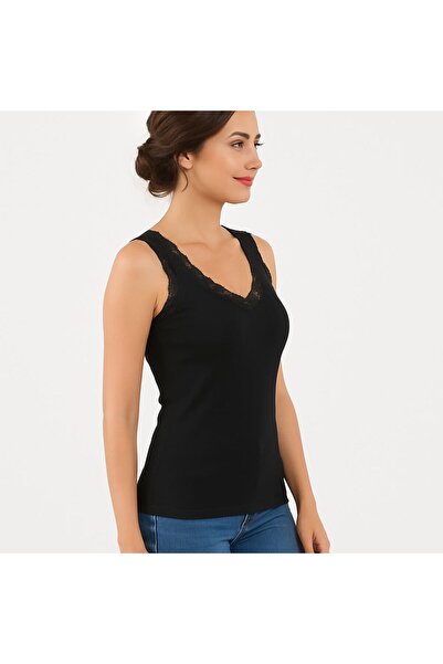 MİSSEMMA Women's Oversized Sports Blouse with Straps and Lace