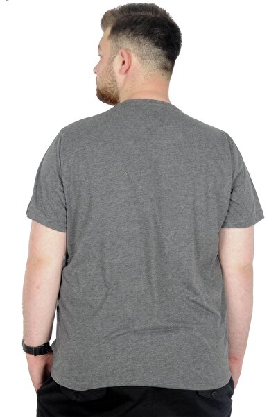 ModeXL Mode Xl Large Size T-shirt Bis Collar Black Series 22189 Antramelange