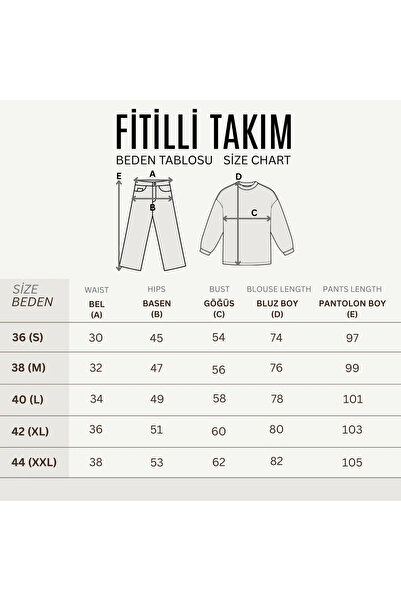 EYYE Pamut bordás női blúz nadrág kétrészes szett