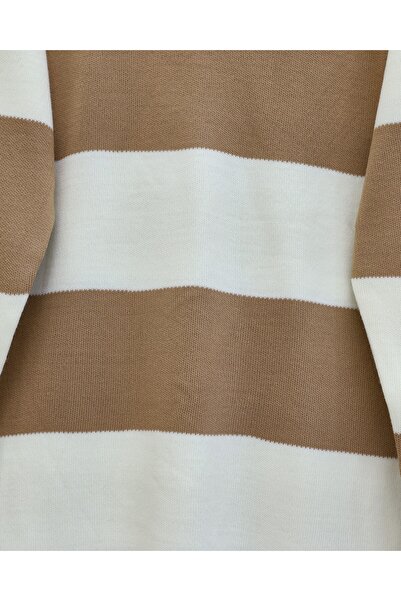 Modamorfo V-Neck Knitwear Set with Trousers - Tan