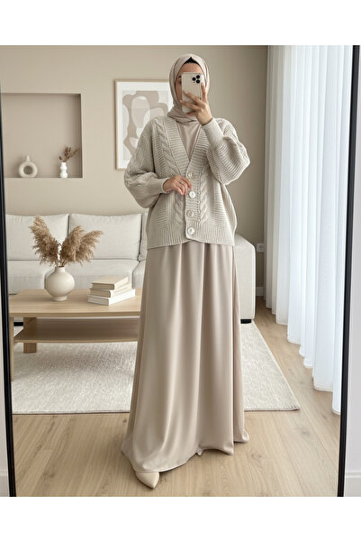 Modamorfo Knitted pattern buttoned araboy cardigan -stone