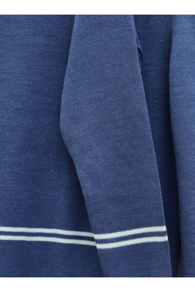 Modamorfo Skirt and Sleeve Striped Knitwear Set - Indigo