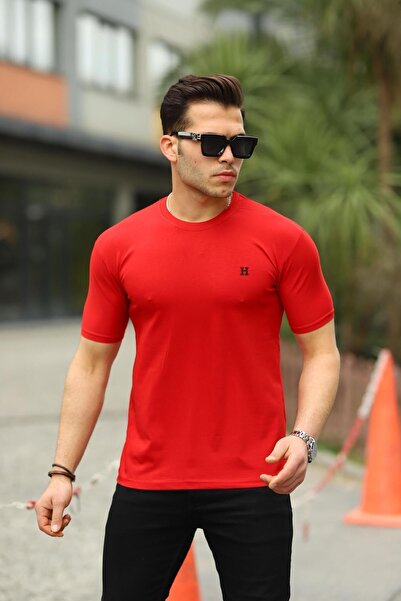 comstar Чоловіча базова літня футболка з вузьким коміром червоного кольору