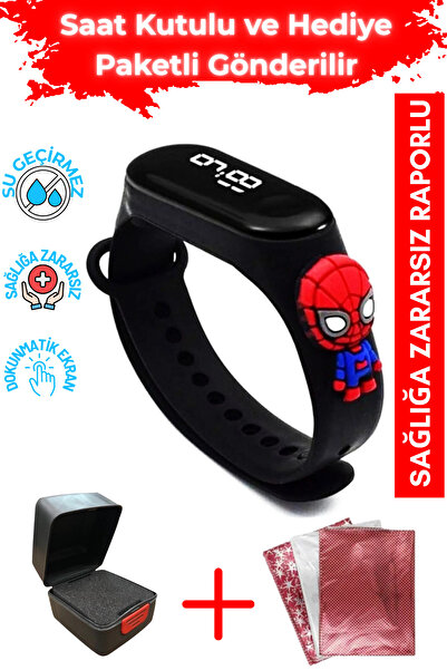 Q-TİME Çocuk Figürlü Dijital Led Çocuk Saati Dokunmatik Ekranlı Su Geçirmez (...