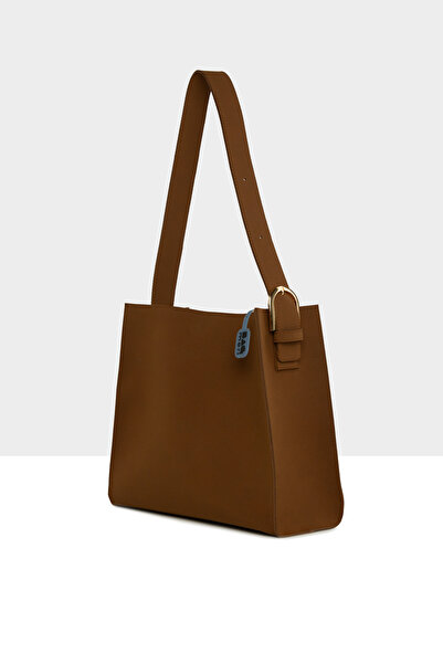 Bagmori Tan Women's Belt Detailed Strap Suede Bag M000008691