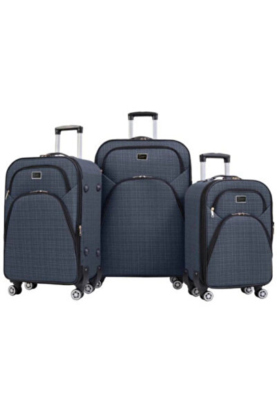 HSR 3'lü Valiz Seti 4 Teker Kumaş Valiz Lüx
