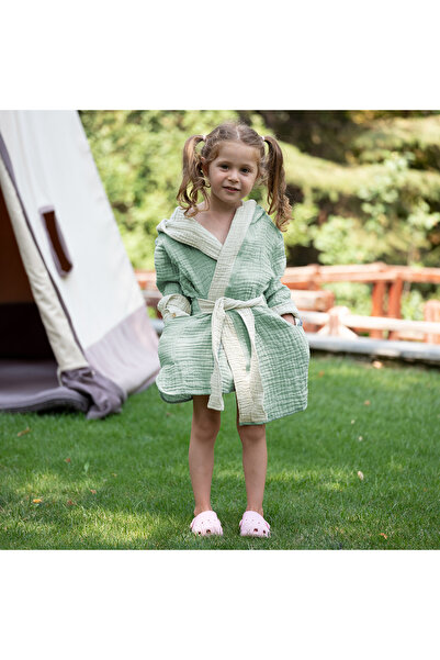 Owli Lovelayers 4 Kat Müslin Bornoz Mint Yeşili