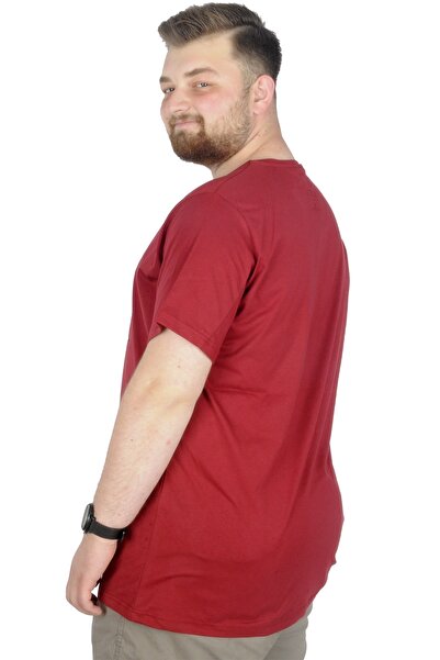 ModeXL Mode Xl Large Size T-shirt Crew Neck Birds 22172 Claret Red