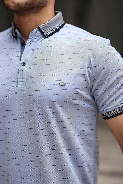 comstar Ανδρικό μπλουζάκι με καλοκαιρινό ναυτικό μοτίβο πόλο γιακά