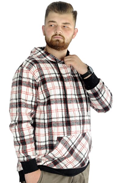 ModeXL Men's Lumberjack Hooded Sweat Kangaroo - Mode XL 22528 Ecru