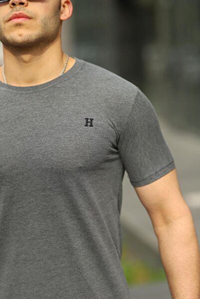 comstar Men's Basic Summer Crew Neck Casual Smoked T-Shirt