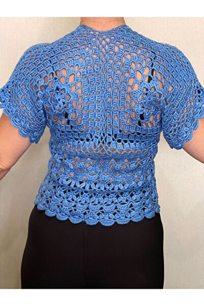 Gönülden Tasarım BLUZ CU MÂRGELE PERLE TRICOTATE MANUAL BLUZ SUITER ÎMBRĂMÂNT FEMEI