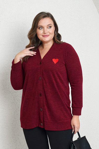 Büyük Moda Heart Embroidered Knitwear Cardigan