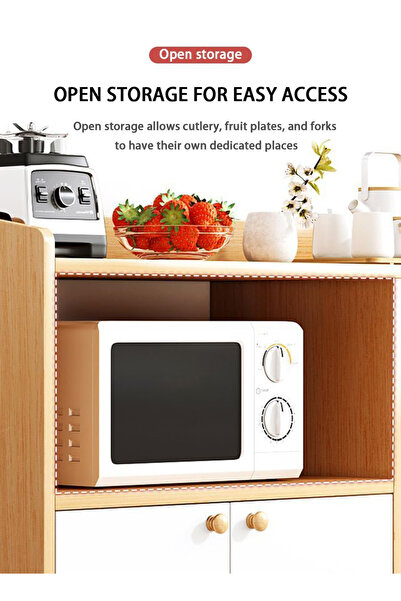 AGD Kitchen Storage Side & Corner Coffee Cabinet, 2 Doors 2 Drawers, 70x40x118 cm