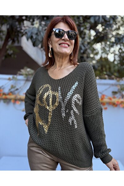 DenizEge Italian Love Sweater Khaki