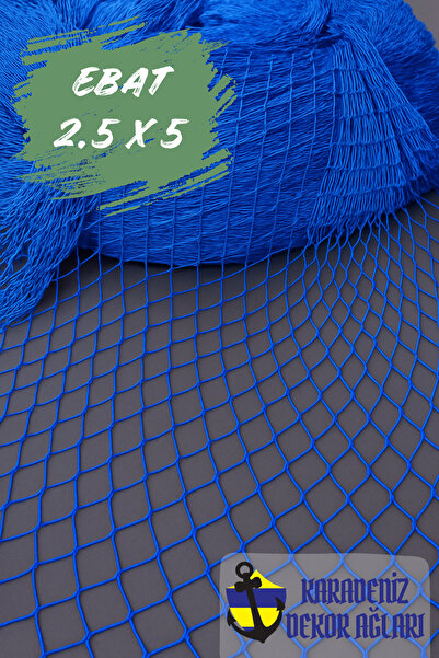 Karadeniz Dekor Ağları Saks Mavi Dekoratif Balık Ağı 2,5 x 5