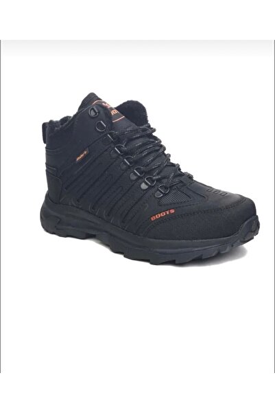 Budaks Μαύρες ανδρικές μπότες - Ανθεκτικές στο νερό και στο κρύο, με φερμουάρ, Shearling Trekking 1116