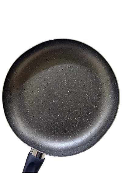 Mehtap 3'lü Kuvars Granit Tava Seti Antrasit Gri Renk Tava Seti 18+22+26 Cm