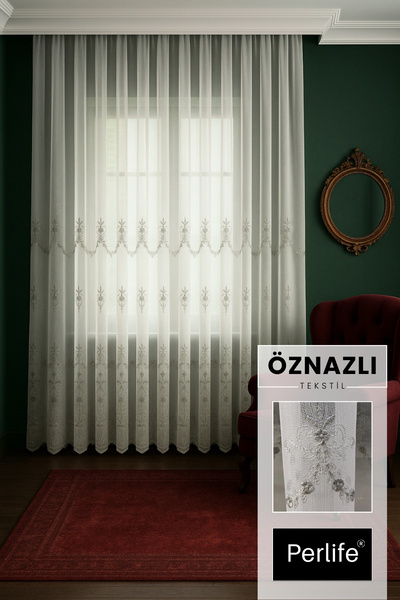 perlife ستارة تول كلاسيكية فاخرة - 3 صفوف من التطريز، مع تطريز على الحواف، تصميم أنيق مع طيات كثيفة