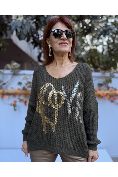 DenizEge Italian Love Sweater Khaki