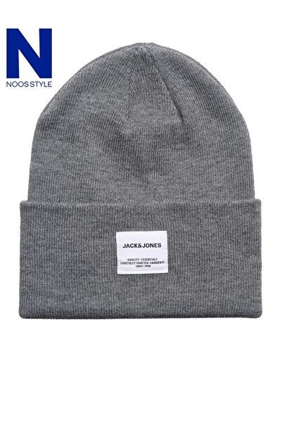 Jack & Jones Jaclong Knit Beanie Noos Erkek Сірий Шапка - 12150627