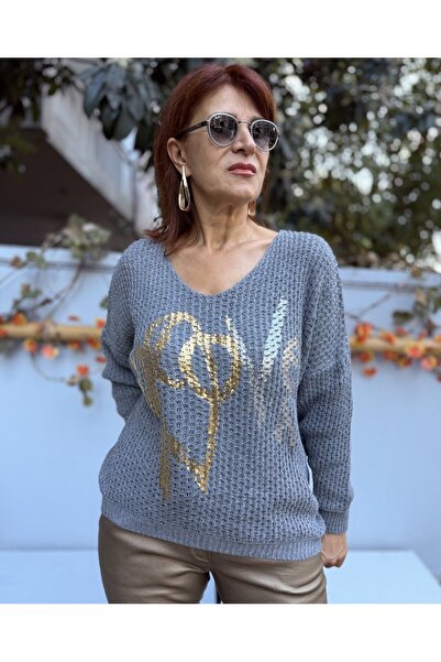 DenizEge Italian Love Sweater Gray