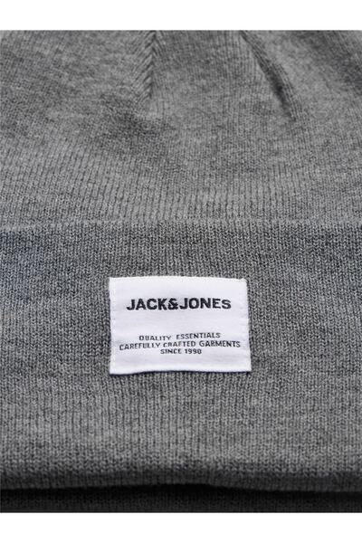 Jack & Jones Jaclong Knit Beanie Noos Мъжка сива шапка - 12150627