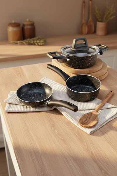 Bernardo Sakura 5 Parça Tencere Seti Siyah
