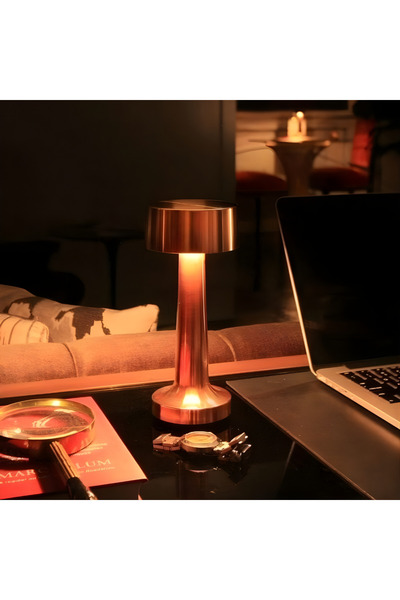 ETRONIK Table Lamp Rechargeable, Touch Sensor LED Desk lamp 3 Ways Dimming, USB Cord for Bedside (ROSE GOLD)