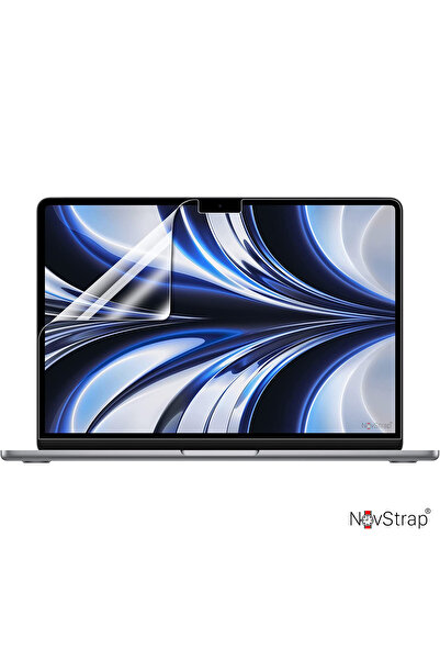 NovStrap Apple MacBook Air M2 M3 M4 13.6 Inch A2681 A3113 A3240 Compatible Silvery Case Black Keyboard Cover Film