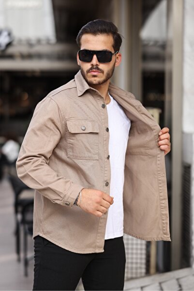 comstar Men's Oversize Wide Cut Double Pocket Denim Jacket