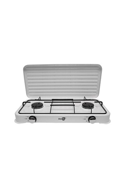 StarLux Aragaz portabil de camping, 2 arzătoare, 2,5 kW, cu capac,