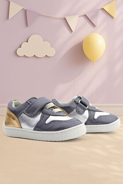 Rakerplus Bob Genuine Leather Platinum Silver Barefoot Velcro Elastic Baby Sn...