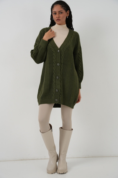 Bigdart 15768 Ζακέτα με πλεκτά μαλλιά με κουμπιά χιτζάμπ