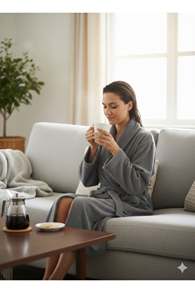 Embays روب حمام بوكلي، رداء حمام بياقة شال، 100% قطن، رداء حمام للجنسين، رداء حمام سبا ساونا فندق