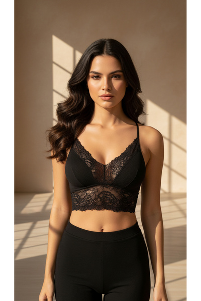 ACTRİS Бюстгальтер з тонким бретельками, мереживом, хрестоподібною спинкою та...