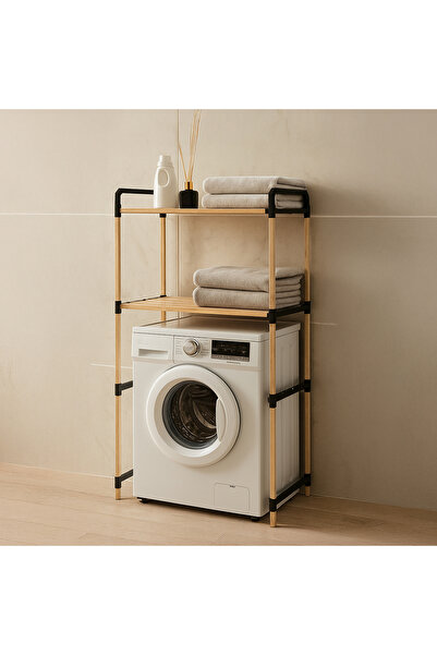 Nwood NC01 AHŞAP ÇAMAŞIR MAKİNESİ ORGANİZER BANYO DÜZENLEYİCİ RAF MASİF ÇAM A...