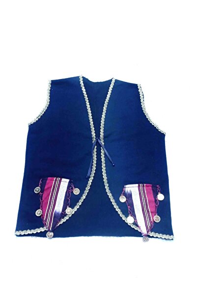 LBL La Bella Collection Girl's Black Combed Cotton Vest with Pockets, Keşan Fabric, Lira Detail, Performance Clothing