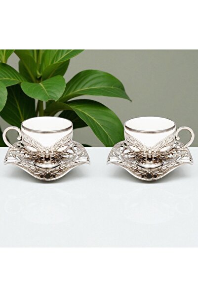 E orient Turkish Coffee Presentation Set 2-Piece Metal Coffee Cup Set Coffee Cup Groom Cup Porcelain