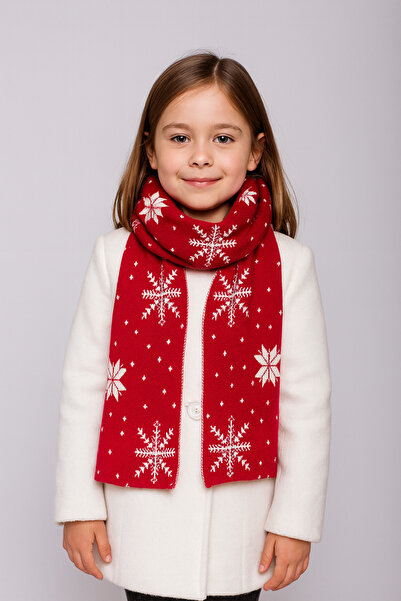 Sebir Moda Tricotaj cu tematică de Anul Nou Batic pentru copii (5-10 ani, 30x140cm)